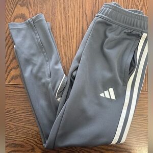 Adidas Kids Charcoal Joggers with White Stripes